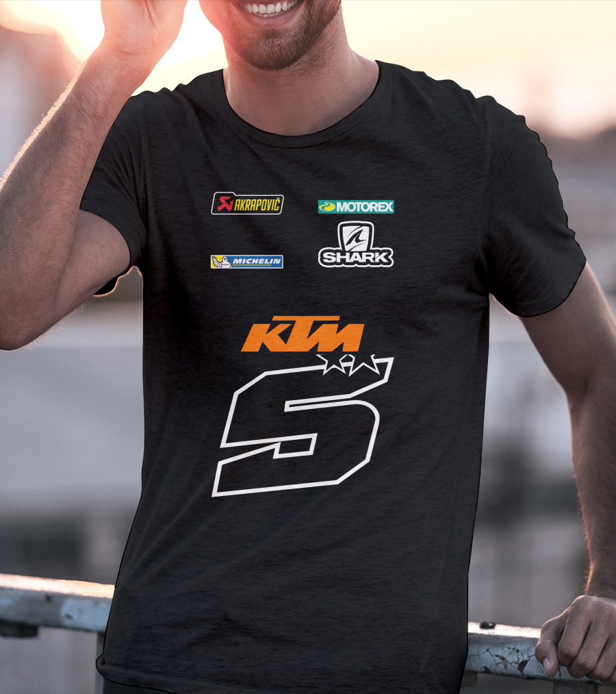 Johann Zarco KTM 5 Akrapovic Motorex Shark Michelin T-Shirt