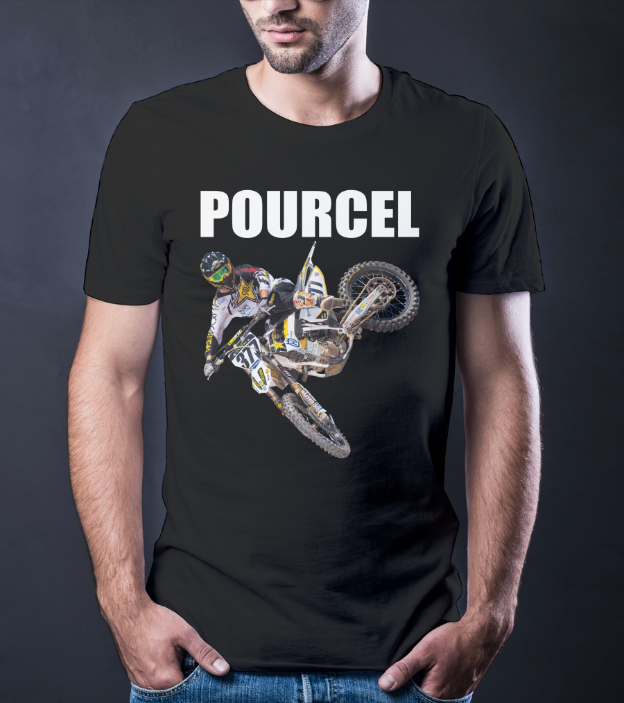 POURCEL Rockstar Husqvarna Motocross Racer 377 T-Shirt