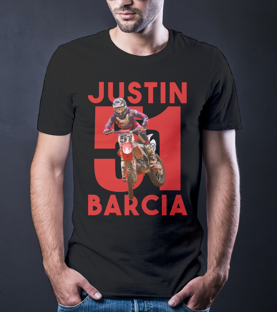 Justin Barcia 51 Motocross Rider Racing Action T-Shirt
