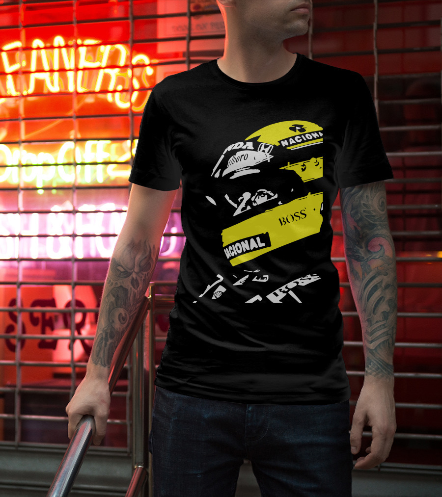 AYRTON SENNA F1 Helmet Nacional Boss Honda T-Shirt