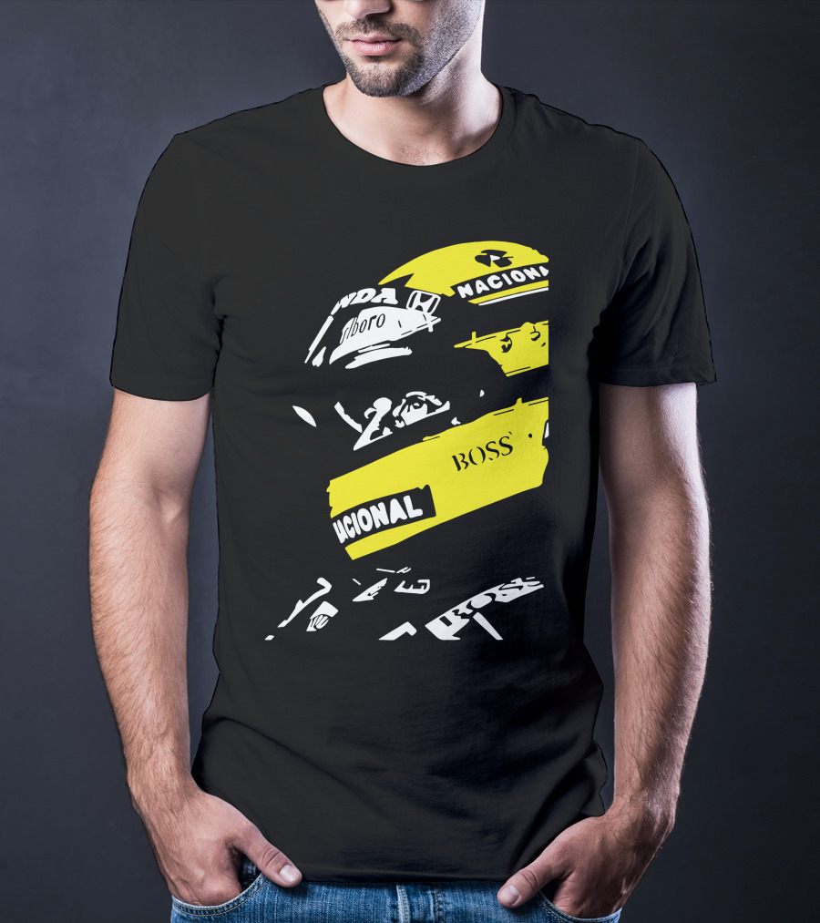 AYRTON SENNA F1 Helmet Nacional Boss Honda T-Shirt