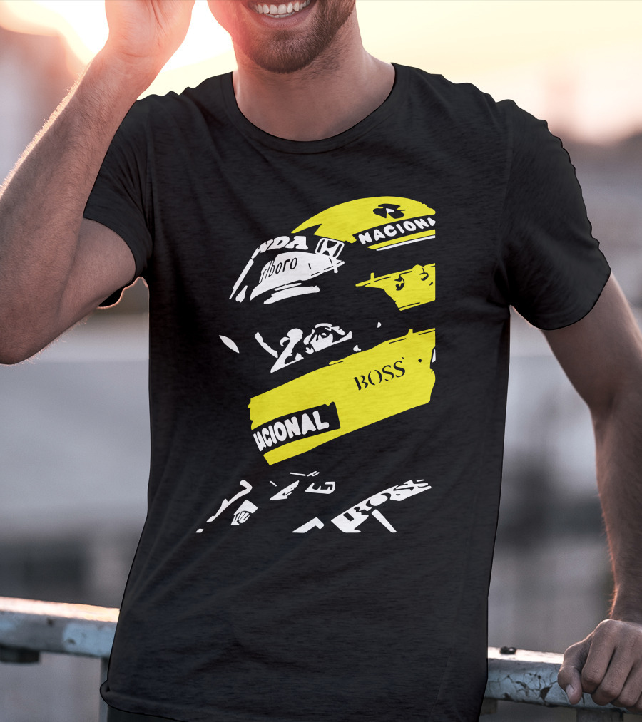 AYRTON SENNA F1 Helmet Nacional Boss Honda T-Shirt