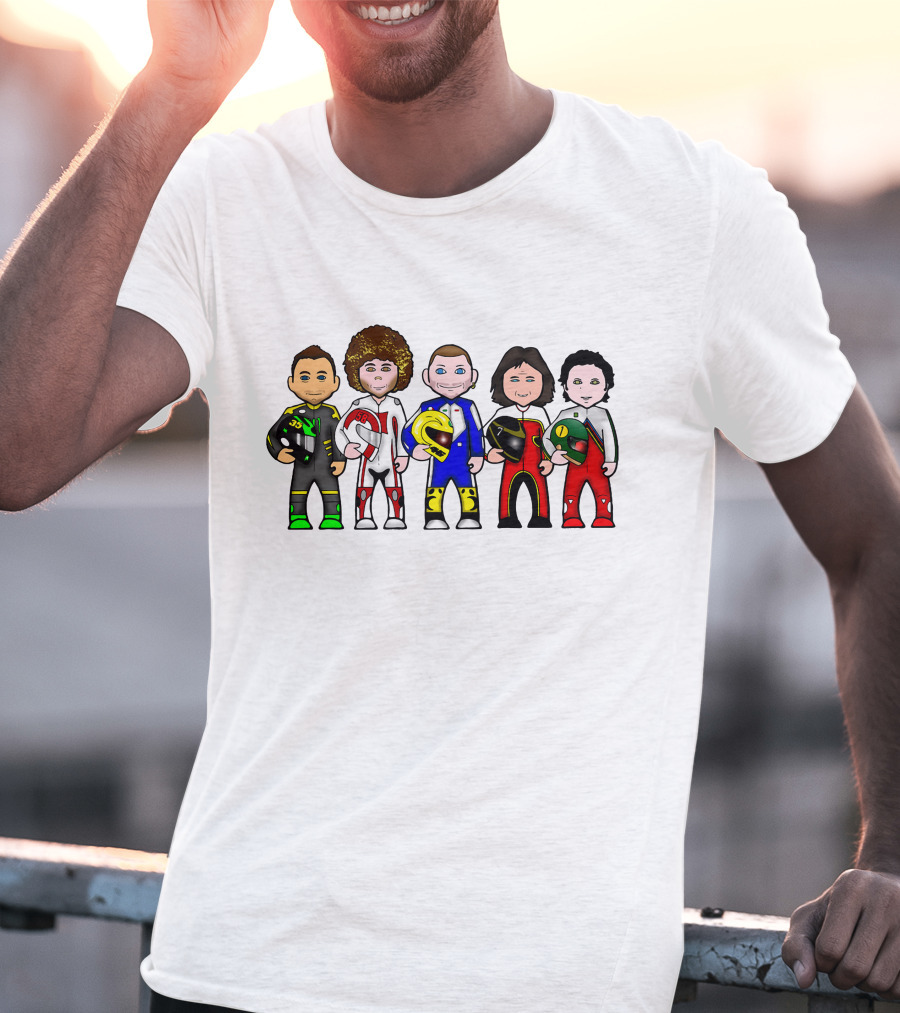 Moto GP Legends Cartoon Racer Characters T-Shirt