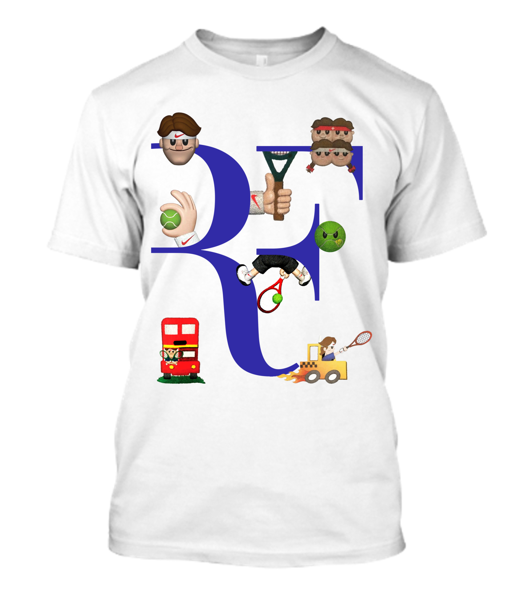 Roger Federer Emoji RF Tennis Icons T-Shirt