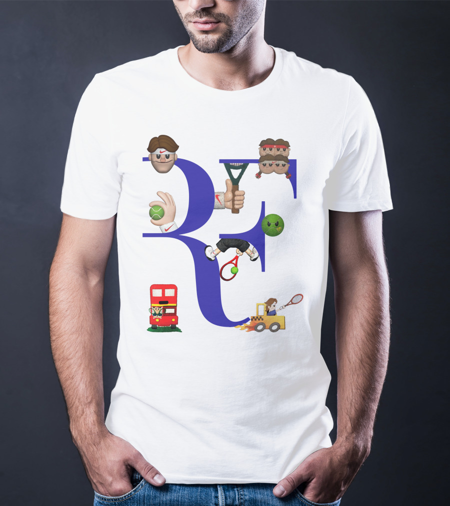 Roger Federer Emoji RF Tennis Icons T-Shirt