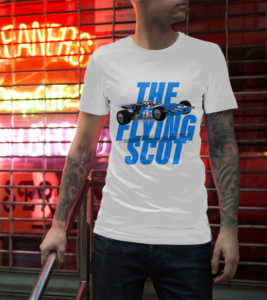 The Flying Scot Jackie Stewart Racing Legend Formula One Car T-Shirt