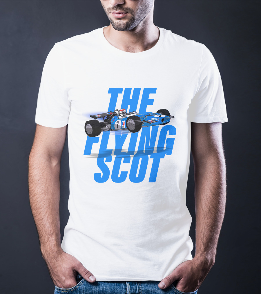 The Flying Scot Jackie Stewart Racing Legend Formula One Car T-Shirt