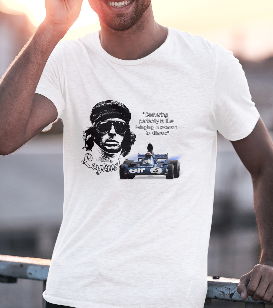 Jackie Stewart Cornering Perfectly Legend T-Shirt
