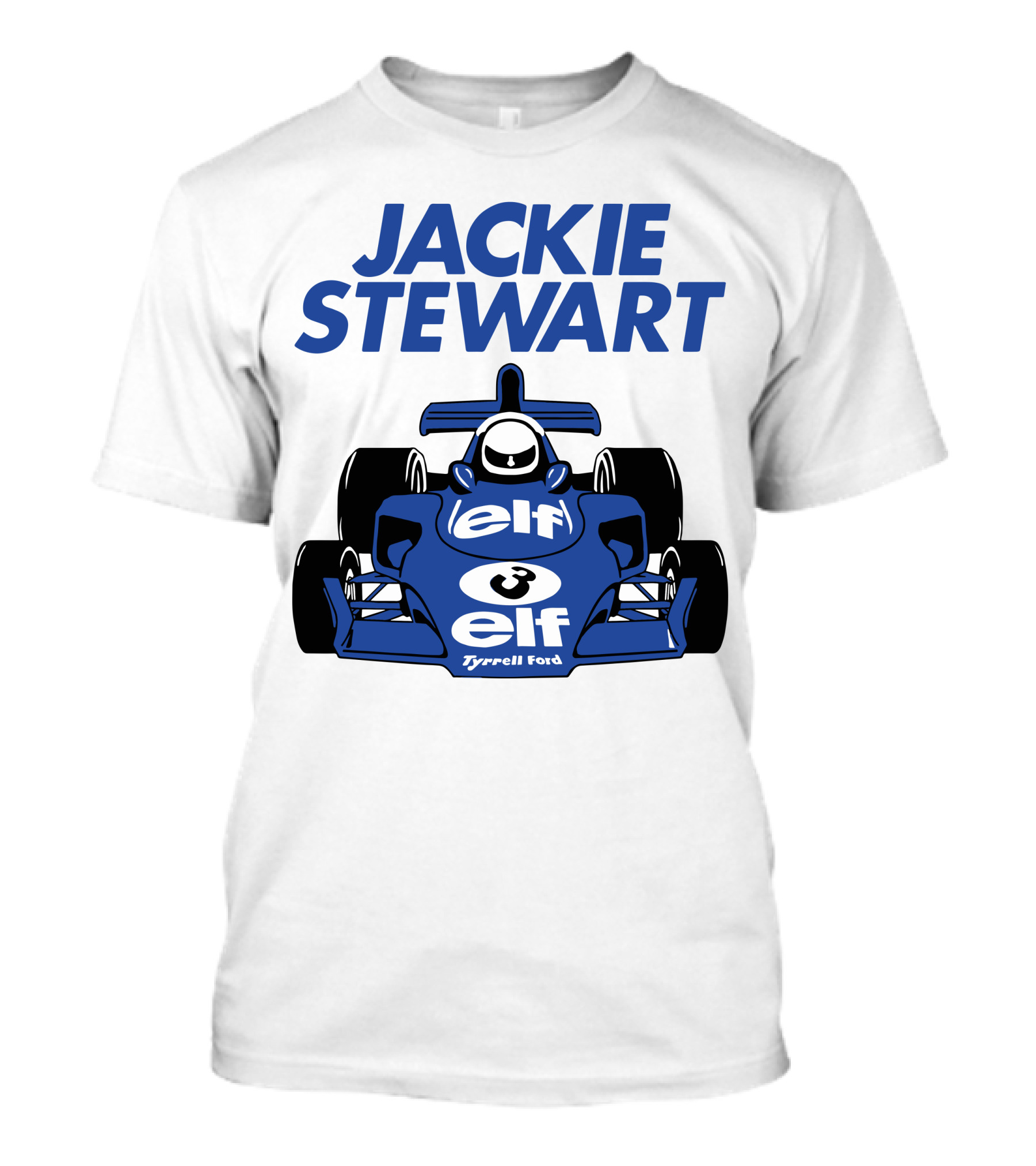 Jackie Stewart Tyrrell Ford Elf Racing Car T-Shirt