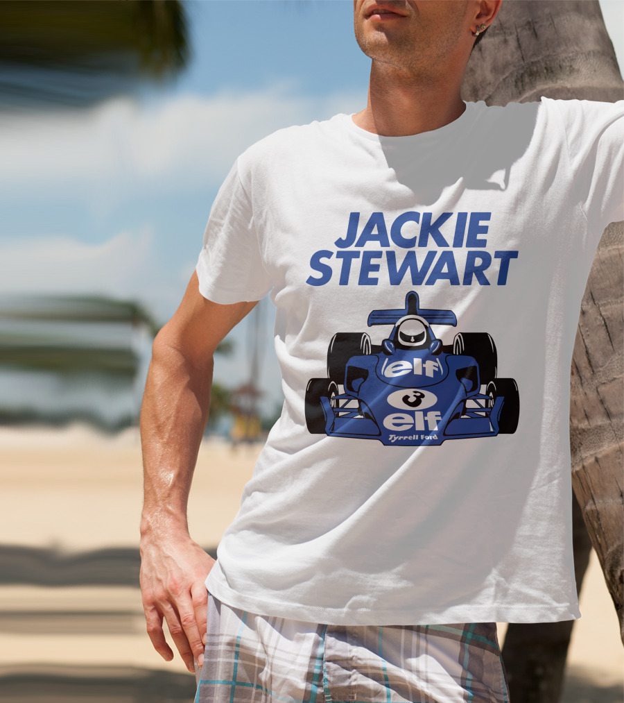 Jackie Stewart Tyrrell Ford Elf Racing Car T-Shirt