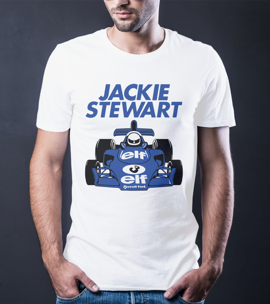 Jackie Stewart Tyrrell Ford Elf Racing Car T-Shirt
