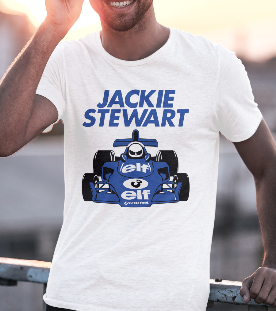 Jackie Stewart Tyrrell Ford Elf Racing Car T-Shirt
