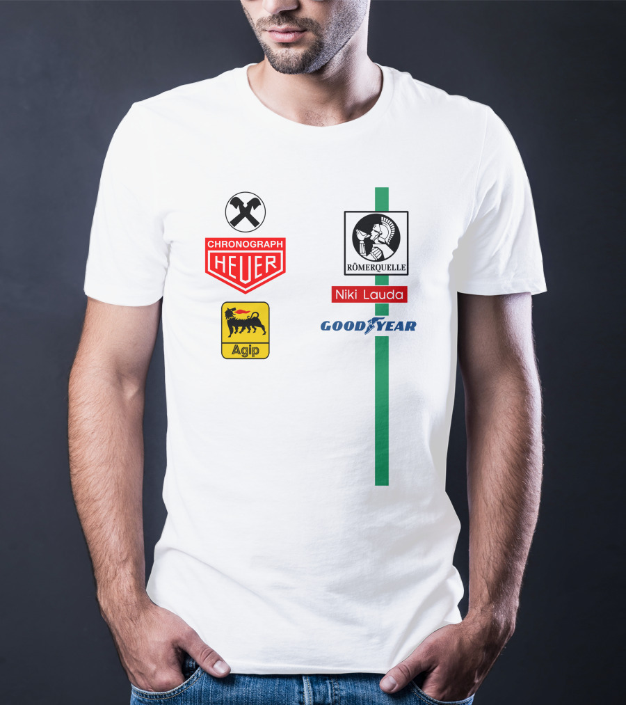 Heuer Chronograph Agip Römerquelle Niki Lauda Goodyear T-Shirt
