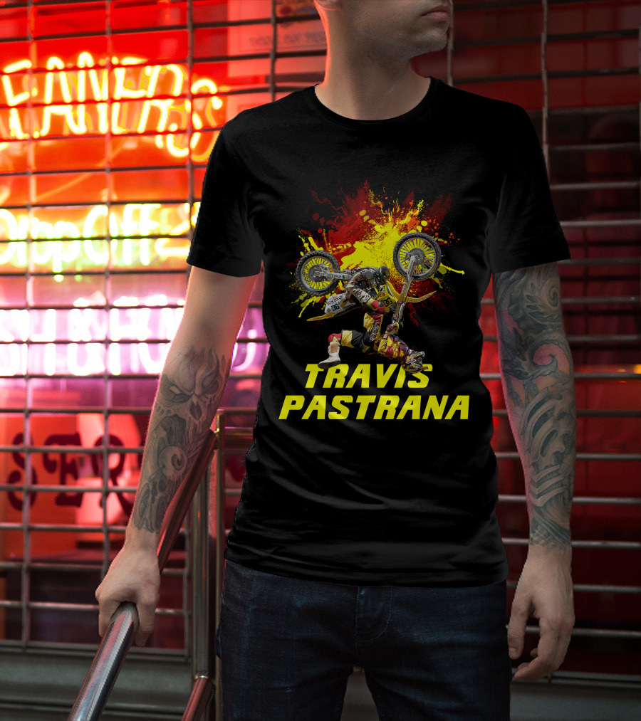 TRAVIS PASTRANA Freestyle Motocross Stunt Action T-Shirt