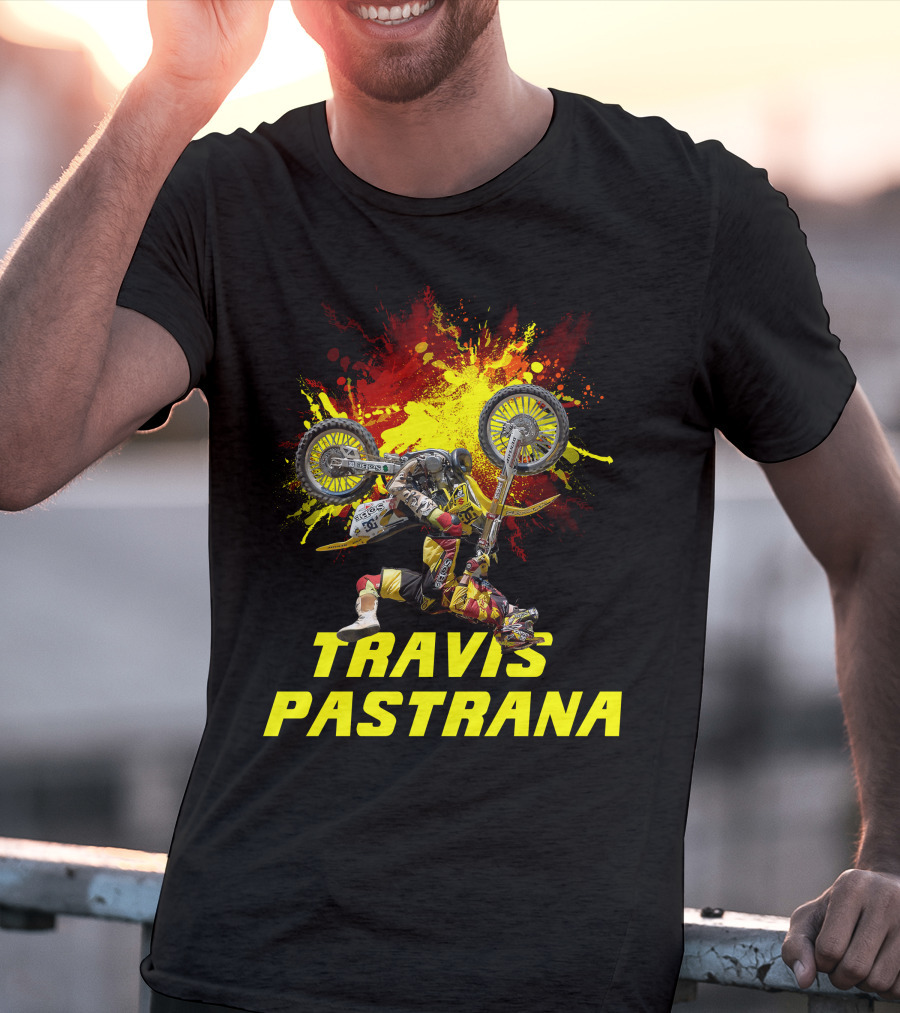 TRAVIS PASTRANA Freestyle Motocross Stunt Action T-Shirt