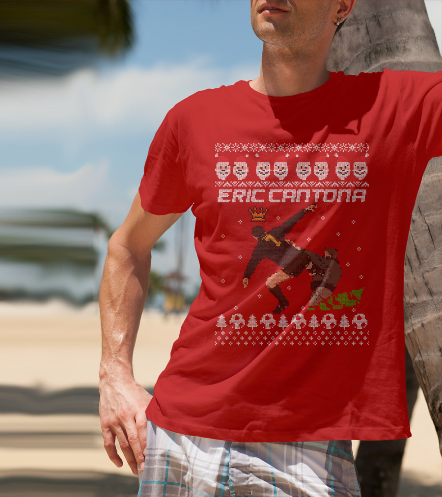 Eric Cantona Iconic Jump Festive T-Shirt