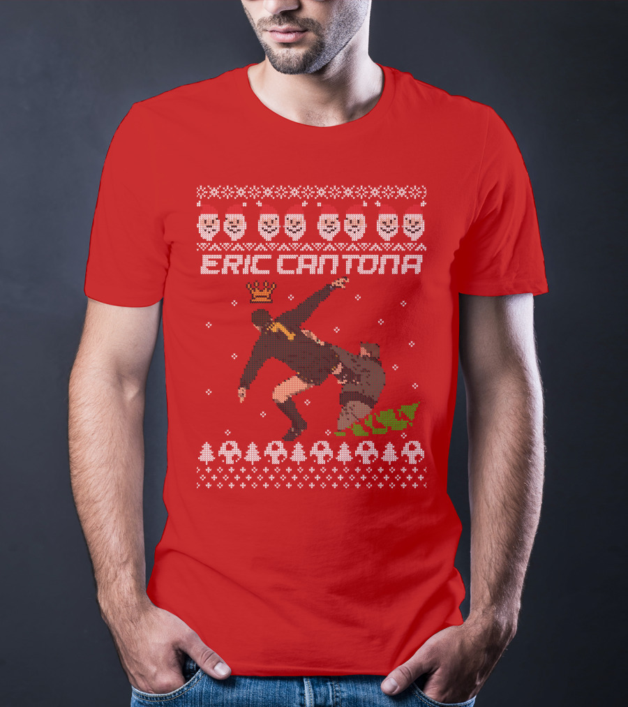 Eric Cantona Iconic Jump Festive T-Shirt
