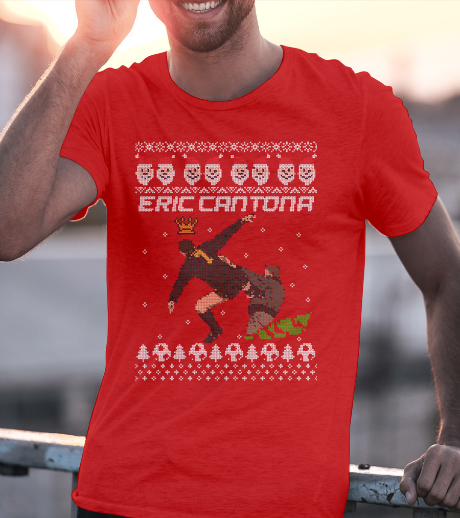 Eric Cantona Iconic Jump Festive T-Shirt