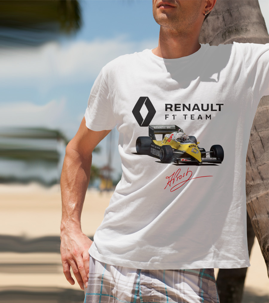 Renault F1 Team Alain Prost Racing Car Signature T-Shirt