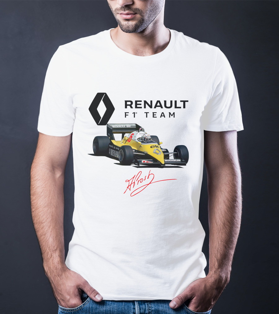 Renault F1 Team Alain Prost Racing Car Signature T-Shirt