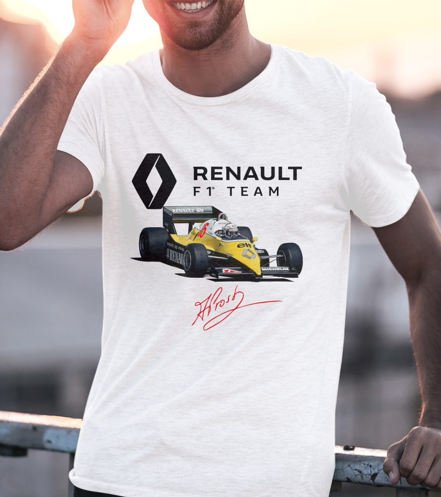 Renault F1 Team Alain Prost Racing Car Signature T-Shirt