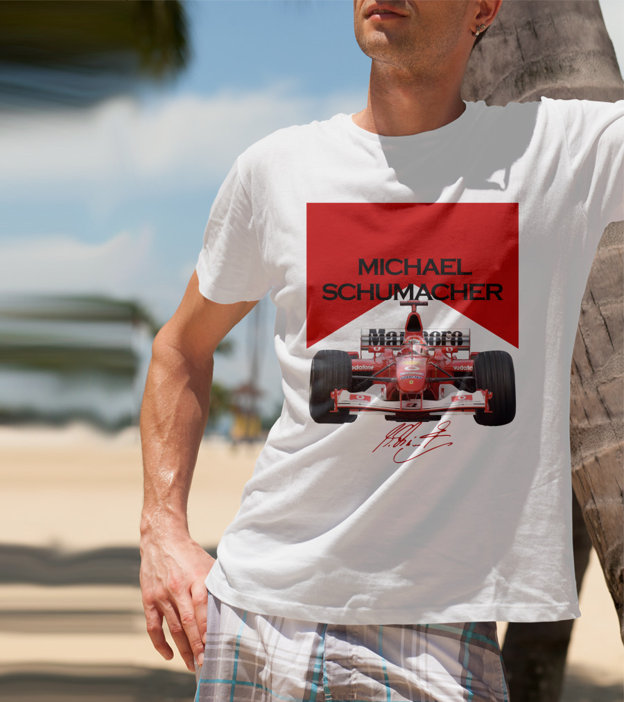 Michael Schumacher Formula One Racing Car Signature T-Shirt