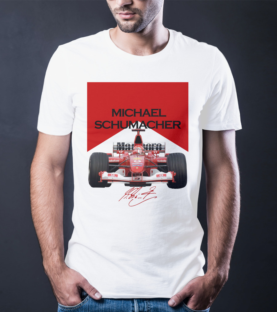 Michael Schumacher Formula One Racing Car Signature T-Shirt
