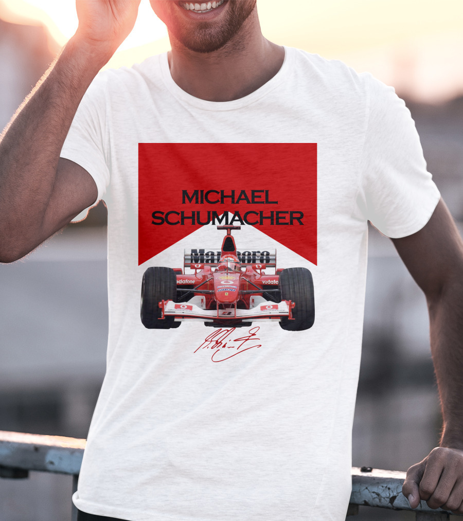 Michael Schumacher Formula One Racing Car Signature T-Shirt