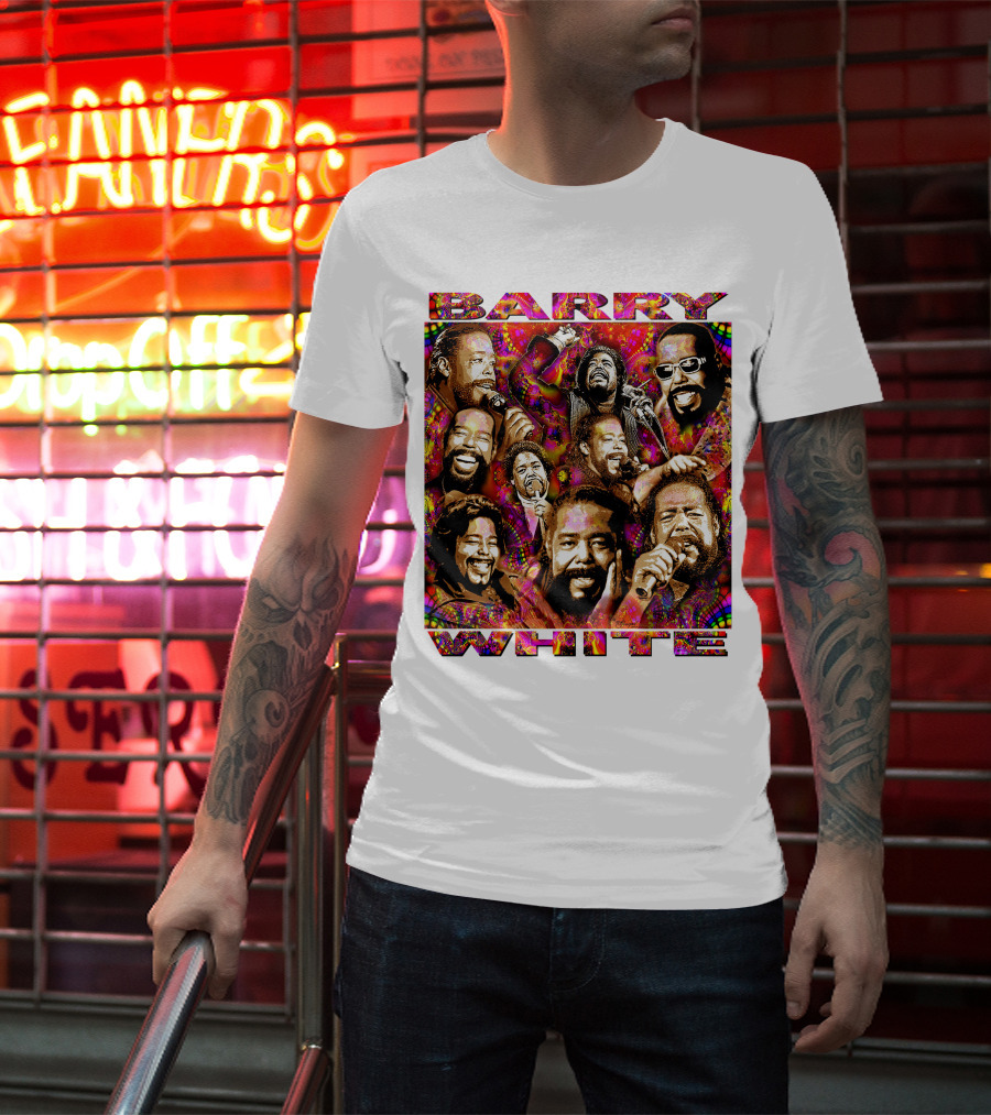 BARRY WHITE 31 Collage Of Iconic Vocal Performances T-Shirt