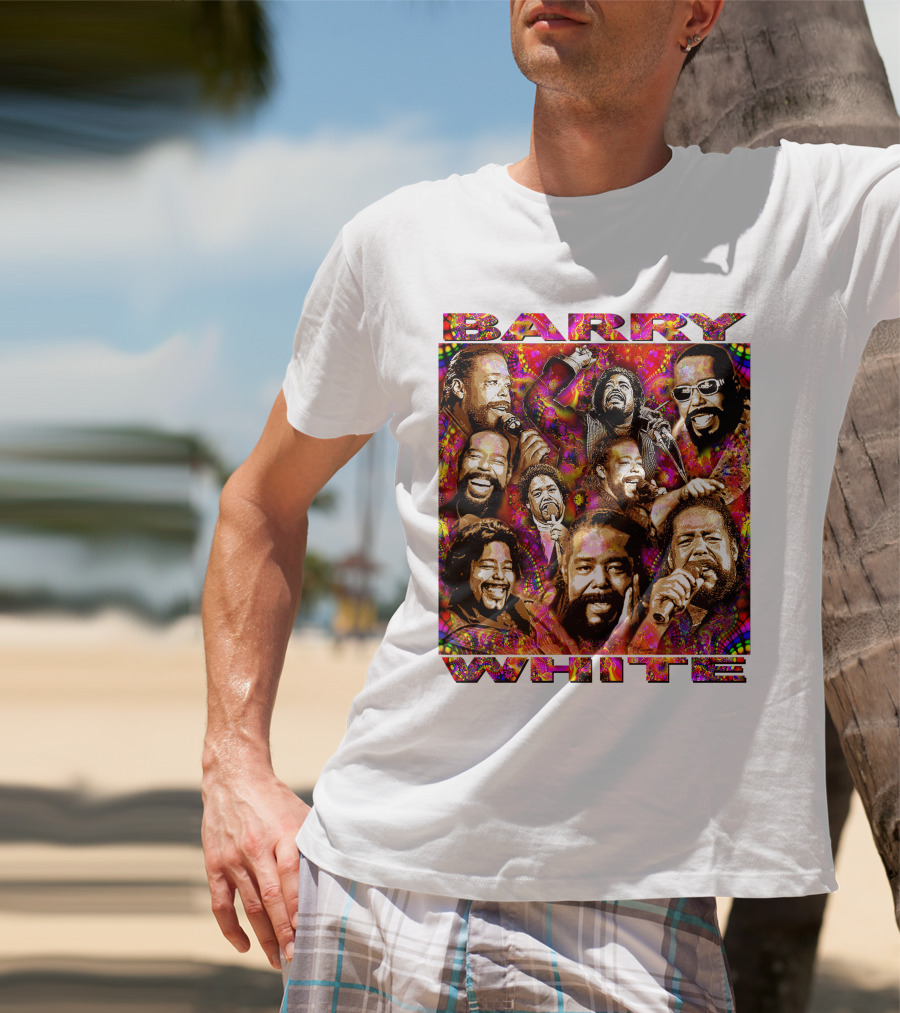 BARRY WHITE 31 Collage Of Iconic Vocal Performances T-Shirt