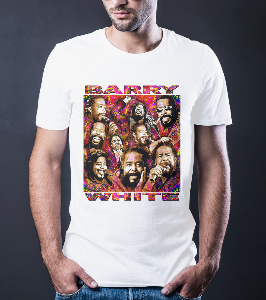 BARRY WHITE 31 Collage Of Iconic Vocal Performances T-Shirt