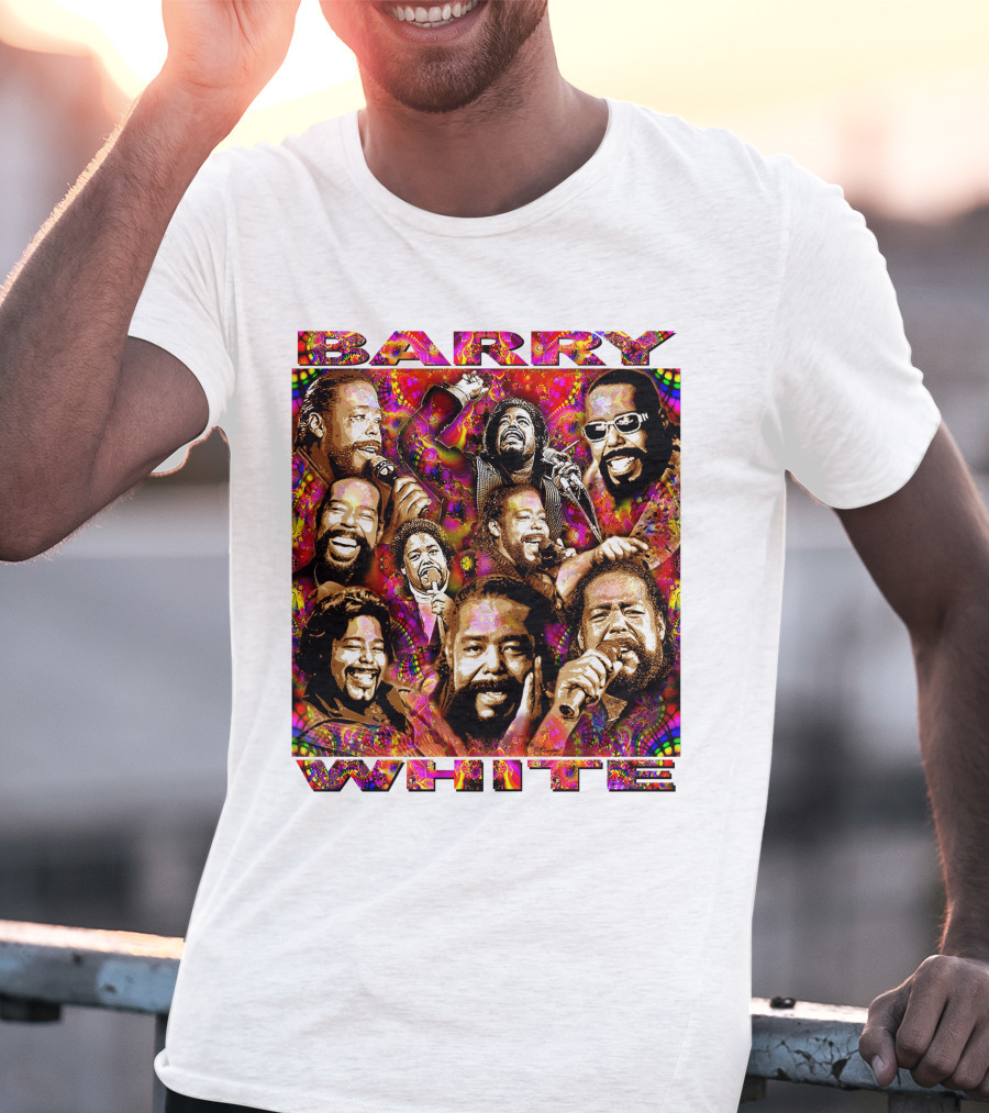 BARRY WHITE 31 Collage Of Iconic Vocal Performances T-Shirt