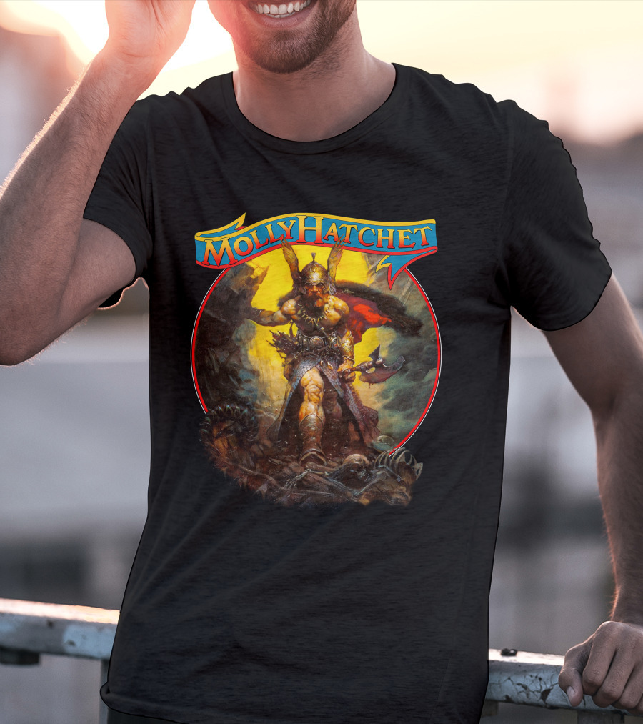 Molly Hatchet Flirting With Disaster Viking Warrior Fantasy T-Shirt