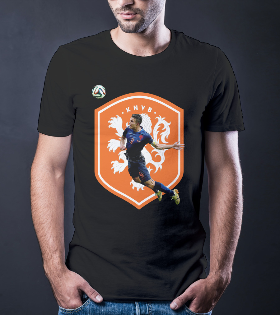 KNVB Netherlands Flying Header Football Icon Robin Van Persie T-Shirt
