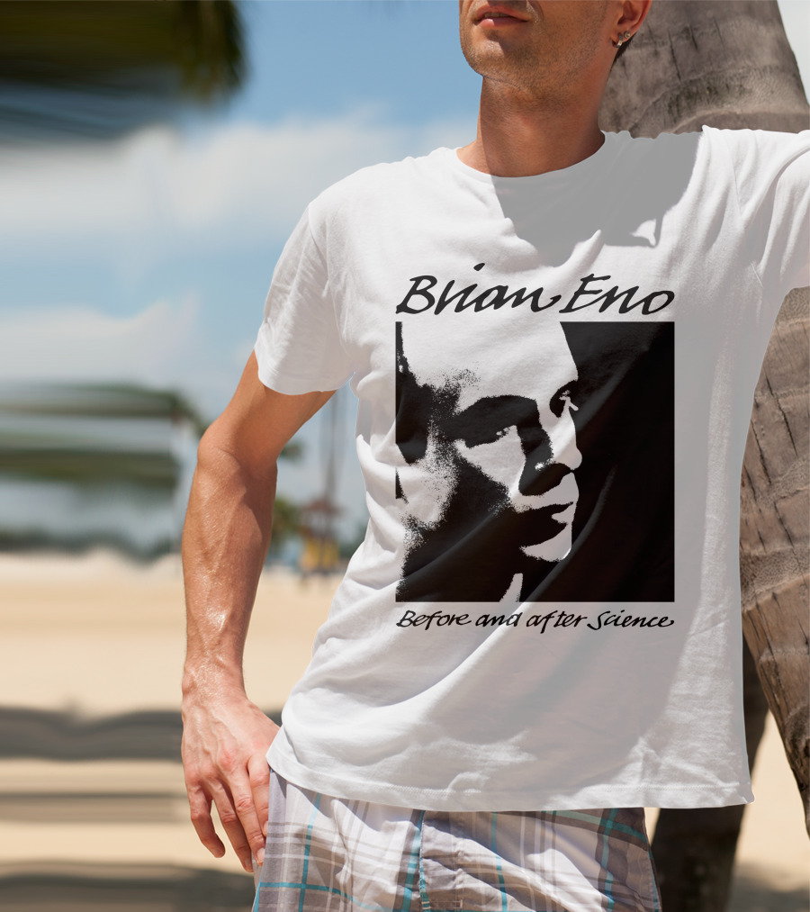 Brian Eno Before And After Science Album Face Black And White Profile T-Shirt