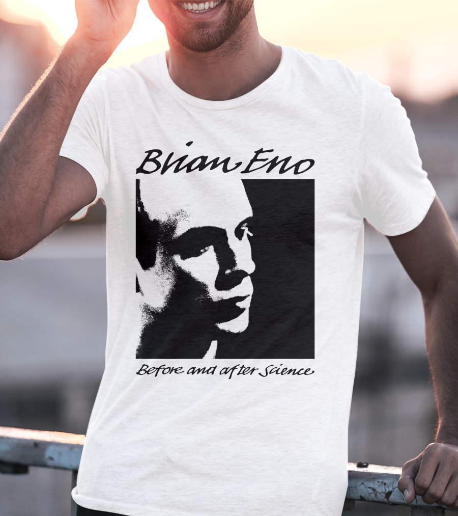 Brian Eno Before And After Science Album Face Black And White Profile T-Shirt