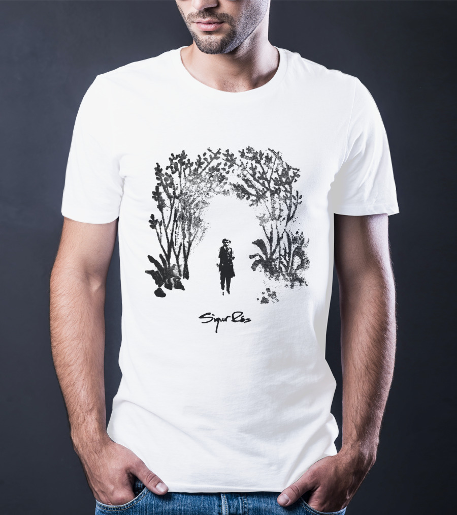 Sigur Ros Black And White Nature Silhouette With Figure T-Shirt