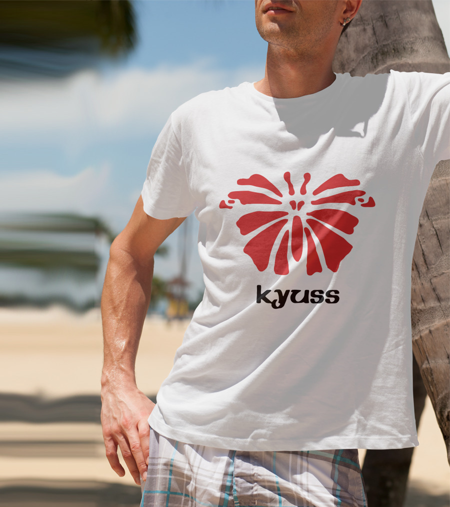 Kyuss Vintage Logo Red Flower T-Shirt
