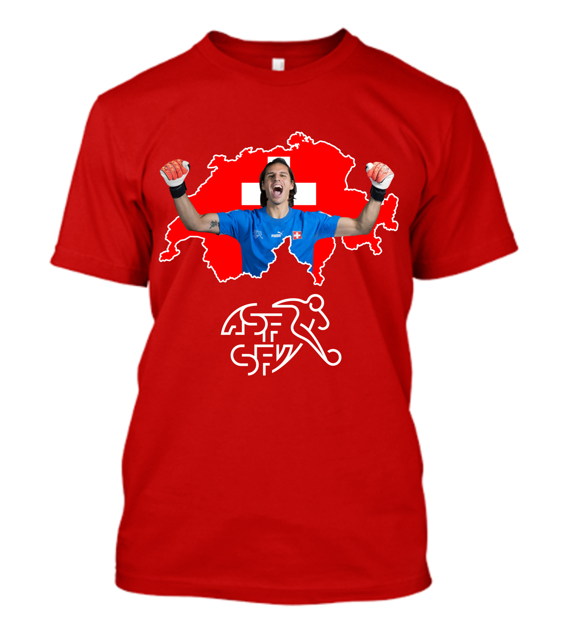 Yann Sommer Swiss Football Goalkeeper Celebration Map T-Shirt