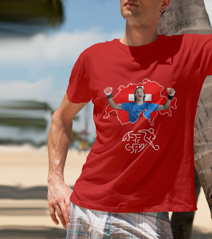 Yann Sommer Swiss Football Goalkeeper Celebration Map T-Shirt