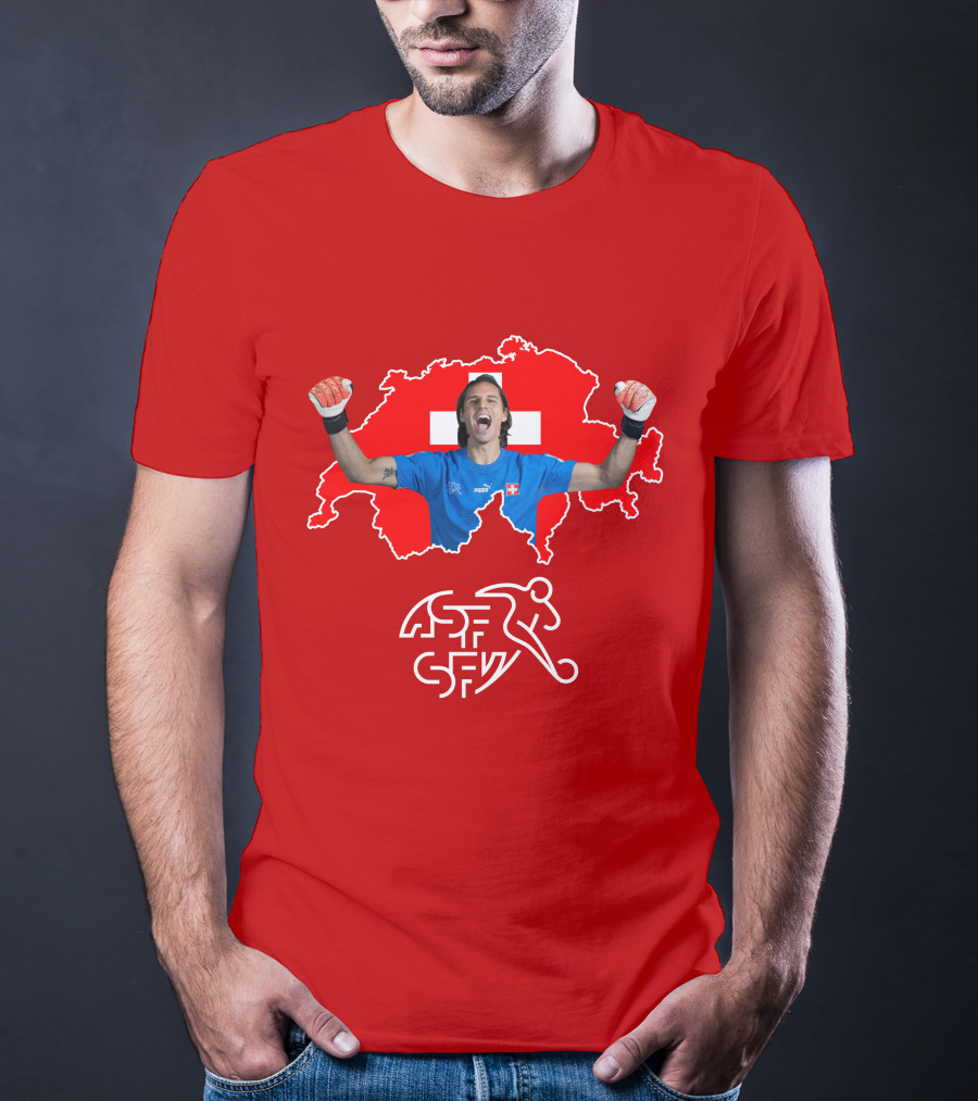 Yann Sommer Swiss Football Goalkeeper Celebration Map T-Shirt