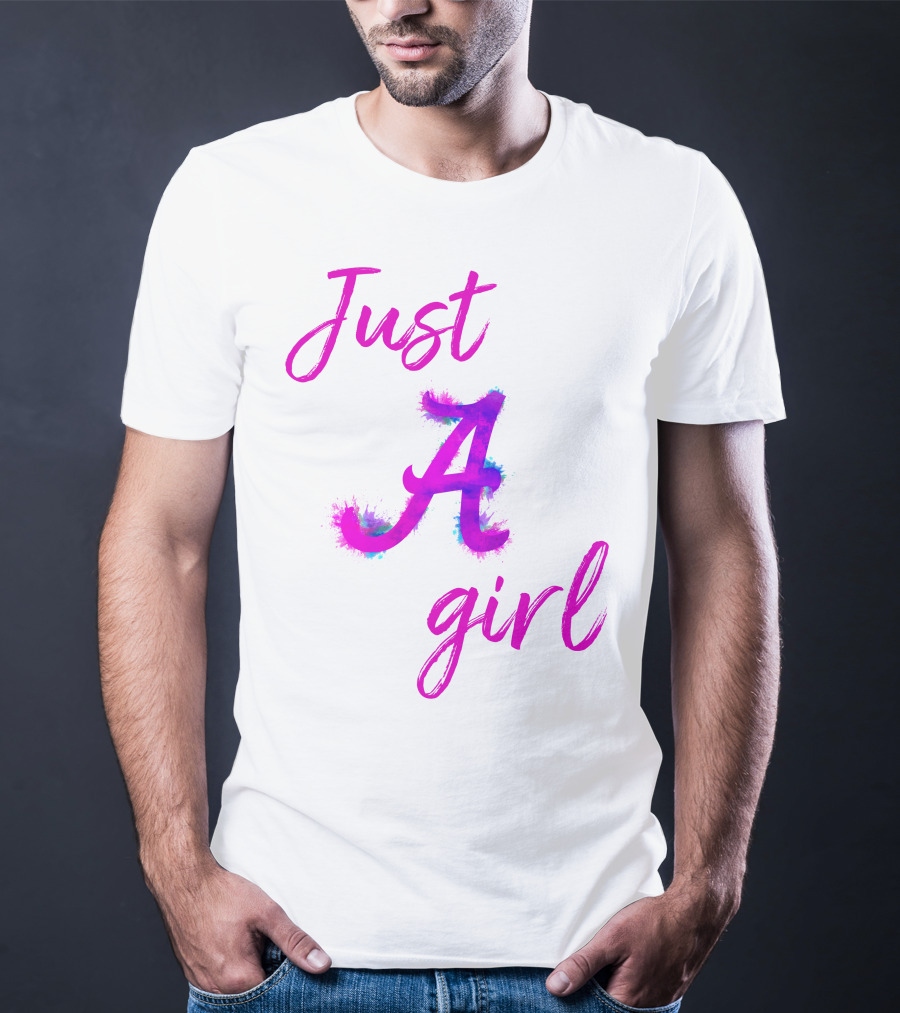 Just A Girl Aesthetic Calligraphy Bright Colors T-Shirt