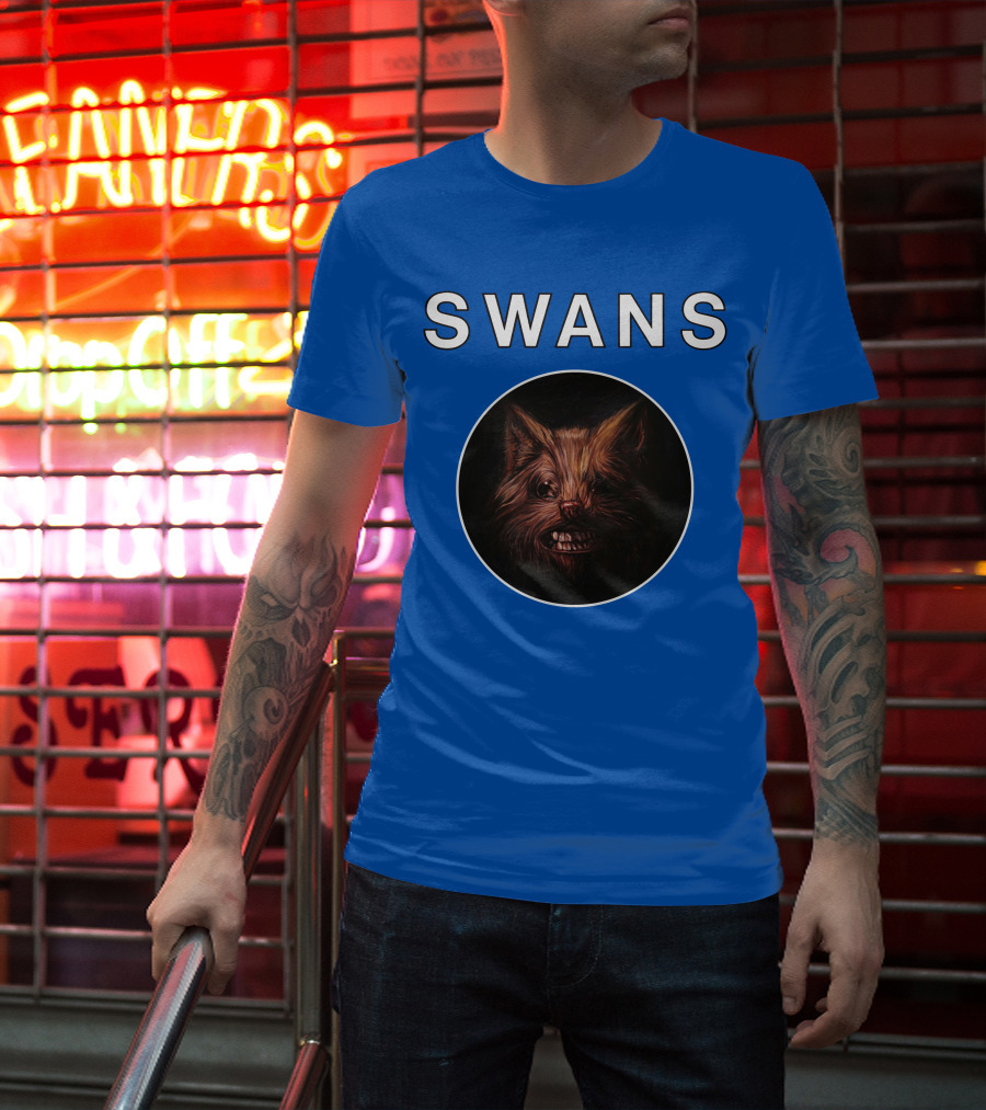 SWANS Ferocious Feline Face T-Shirt