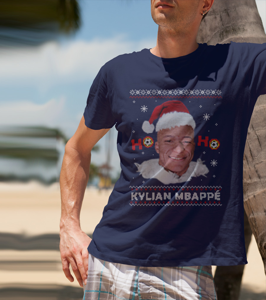 Kylian Mbappe Ho Ho Christmas Santa Hat T-Shirt