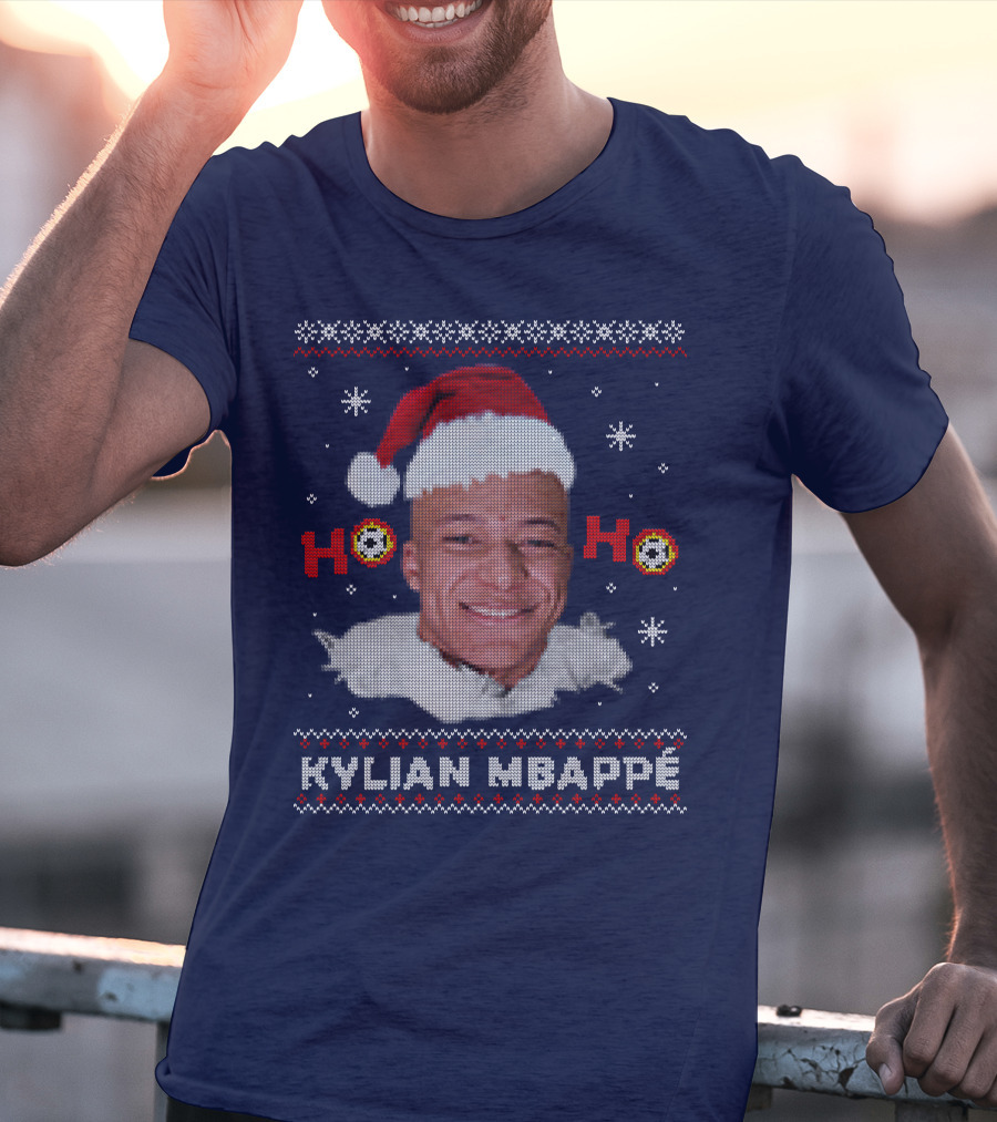 Kylian Mbappe Ho Ho Christmas Santa Hat T-Shirt