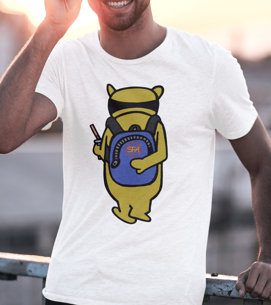 SFA Radiator Backpack Bear With Blue And Orange T-Shirt