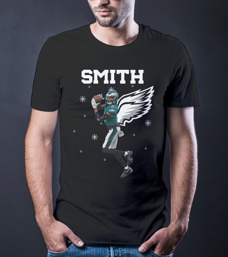 Smith DeVonta Eagles Wings Christmas PE T-Shirt