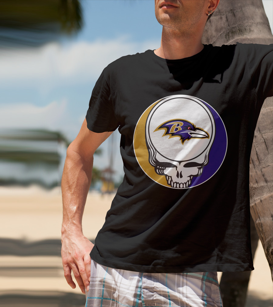 Baltimore Ravens Skull T-Shirt