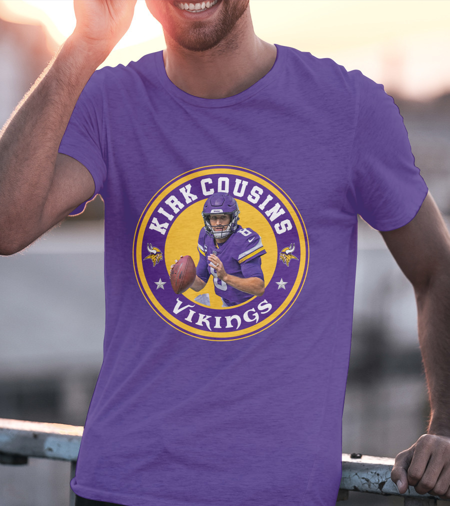 Kirk Cousins Minnesota Vikings Football Quarterback NFL Logo Circle T-Shirt