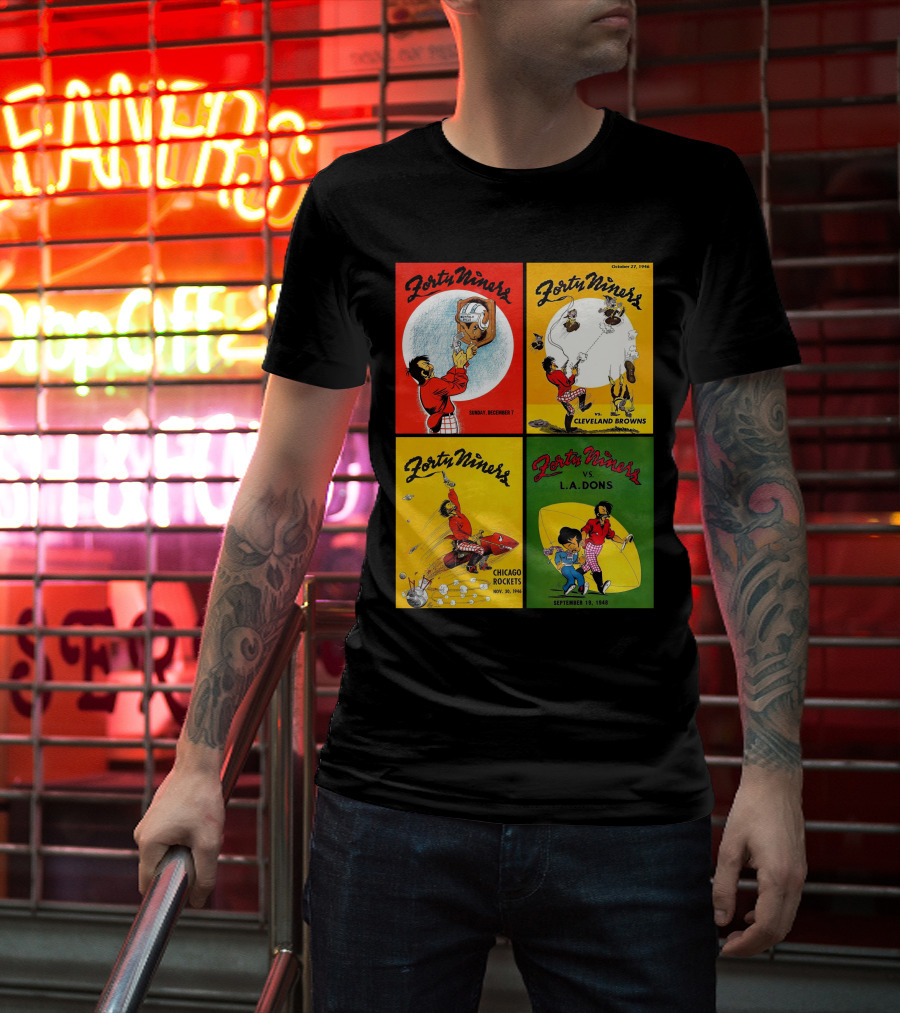 San Francisco Forty Niners Cleveland Browns Chicago Rockets L.A. Dons 1946 T-Shirt